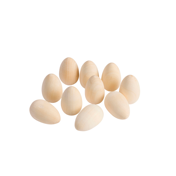 10 Holzeier / Eier aus Holz